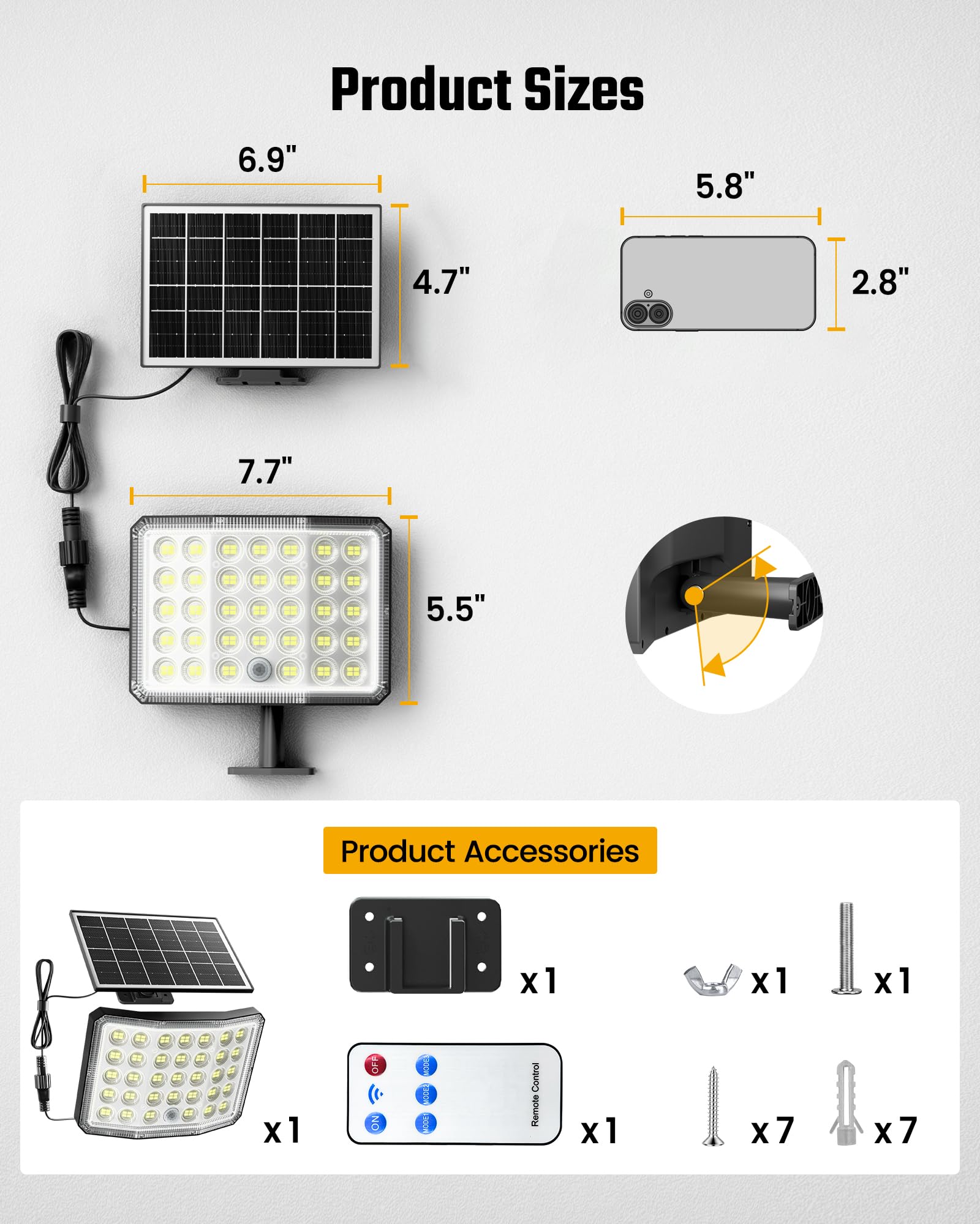 OnlyWIN solar light remote control allows easy adjustments from outdoors.