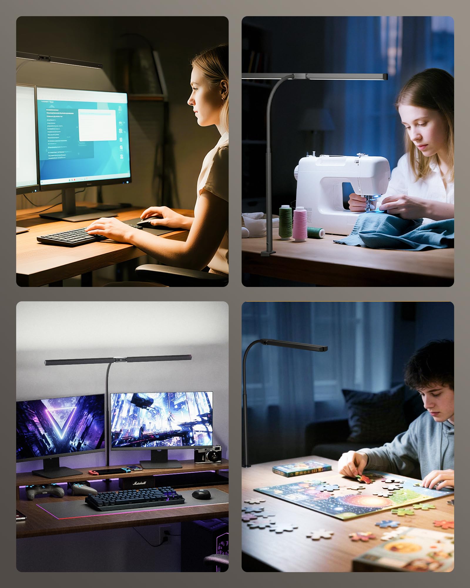 ONLYWIN space-saving clamp design keeps your workspace tidy.