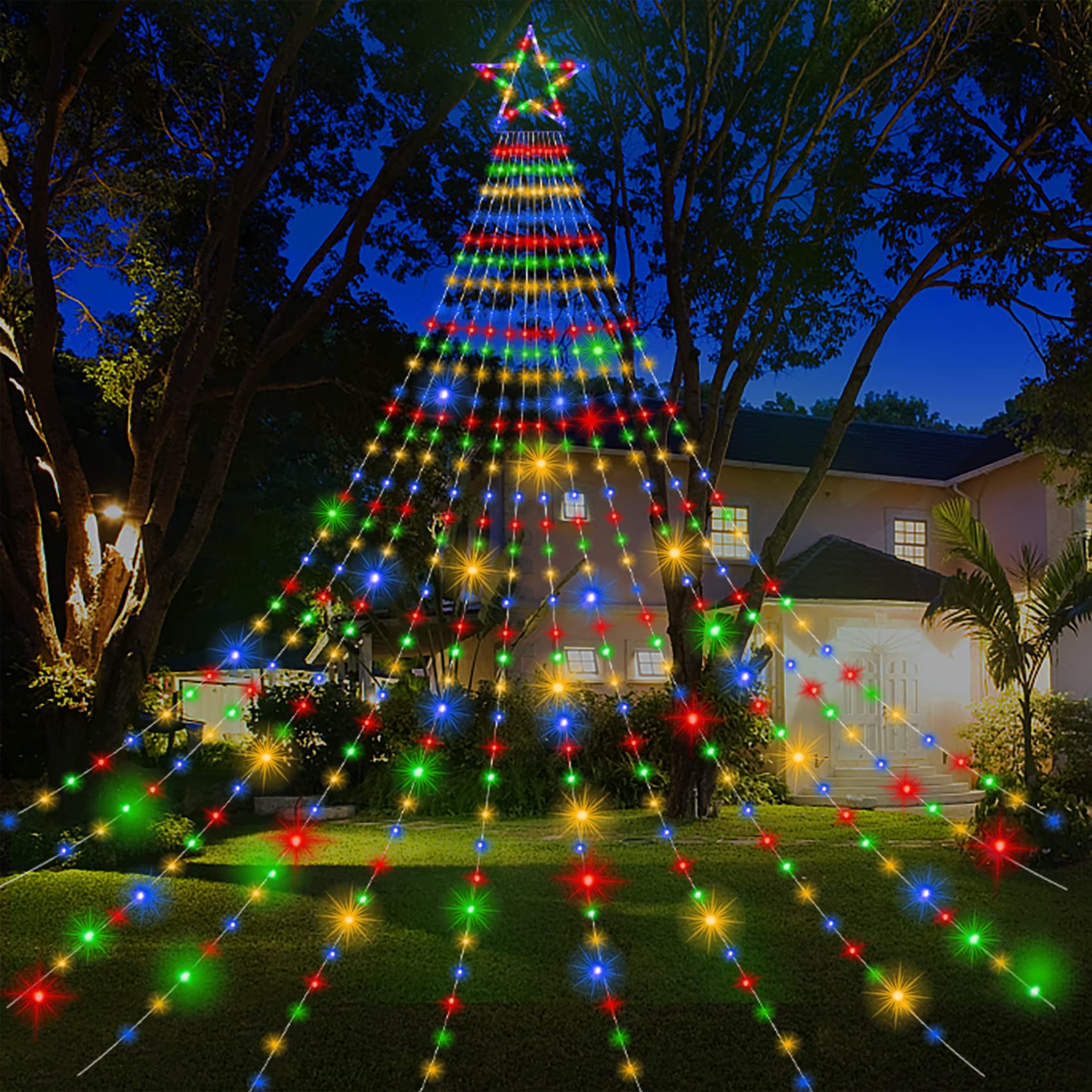 Onory 12 ground stakes help secure lights for a tidy outdoor display