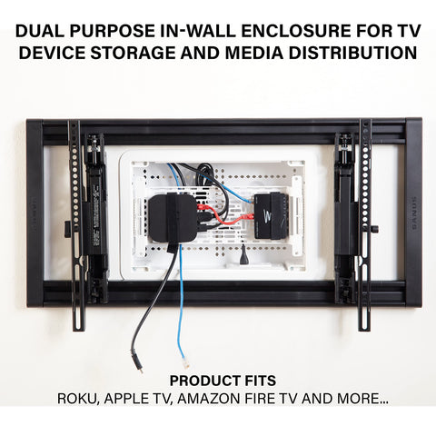 On-Q ENP0905NAV1 side view highlights in-wall integration for chic AV placement.