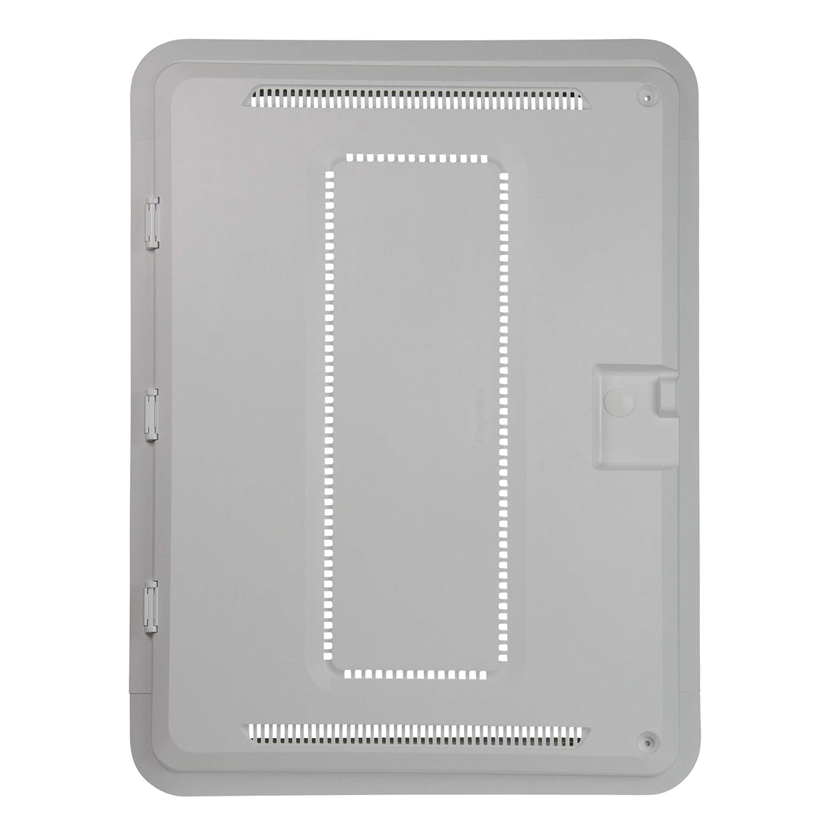 On-Q Legrand 20-Inch Media Enclosure front view, ideal for organized home networking.