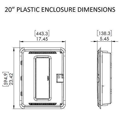 Low-profile white enclosure blends with most rooms.