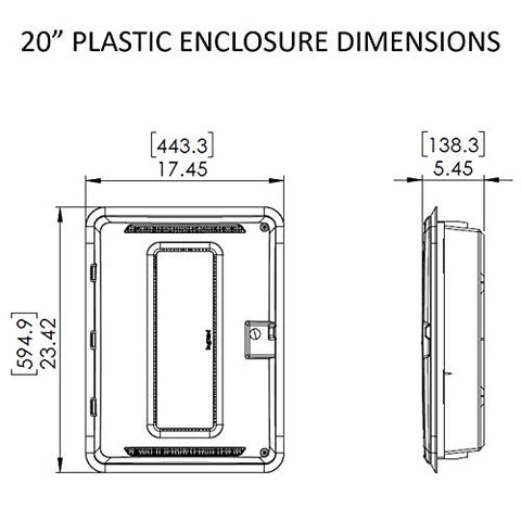 Low-profile white enclosure blends with most rooms.