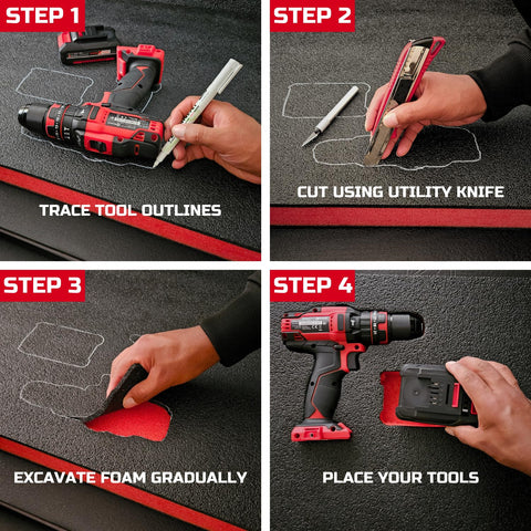 ONREVA customizable foam sheets adapt to tool shapes