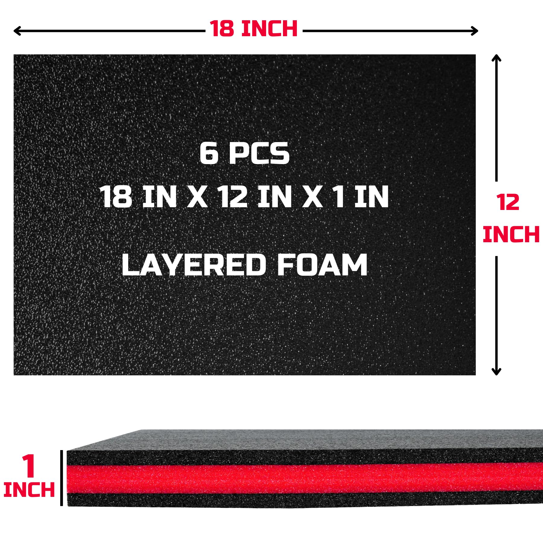 ONREVA foam inserts six sheets laid out for customization