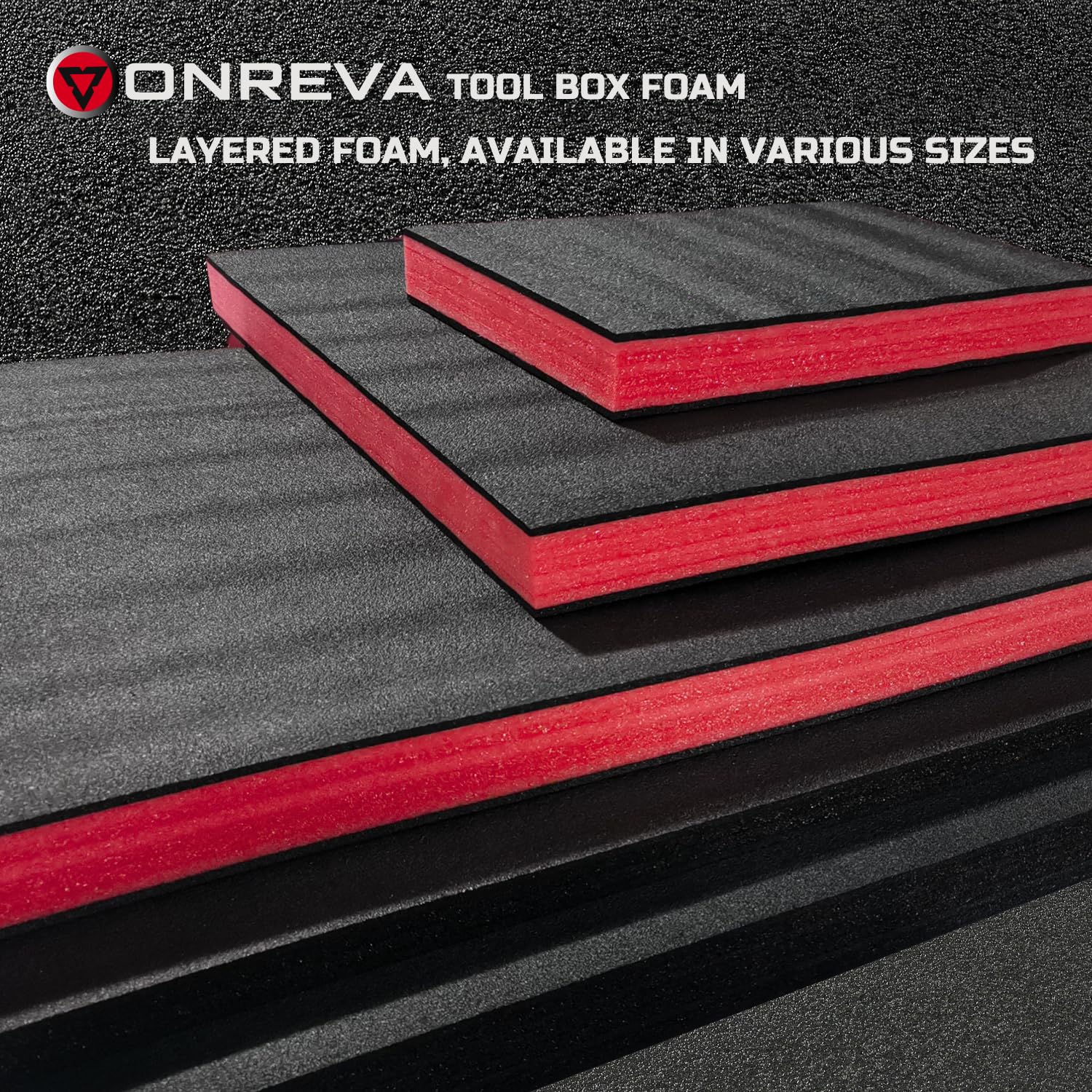 ONREVA red and black high-density foam adds professional appeal and protection.