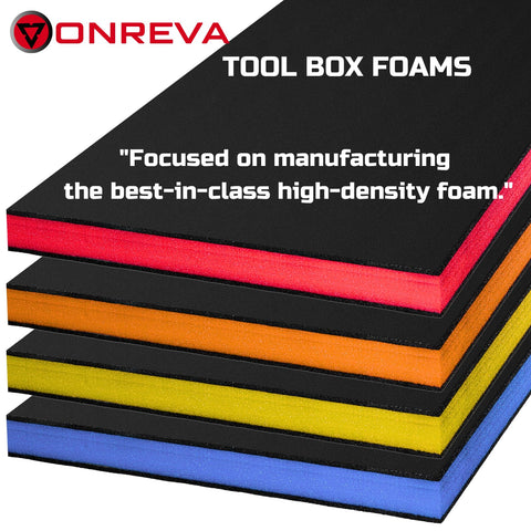 ONREVA toolbox foam high-density-pe-foam maintains shape for long-term storage.