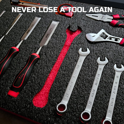 ONREVA toolbox foam protective-cushioning absorbs shocks and reduces tool movement.