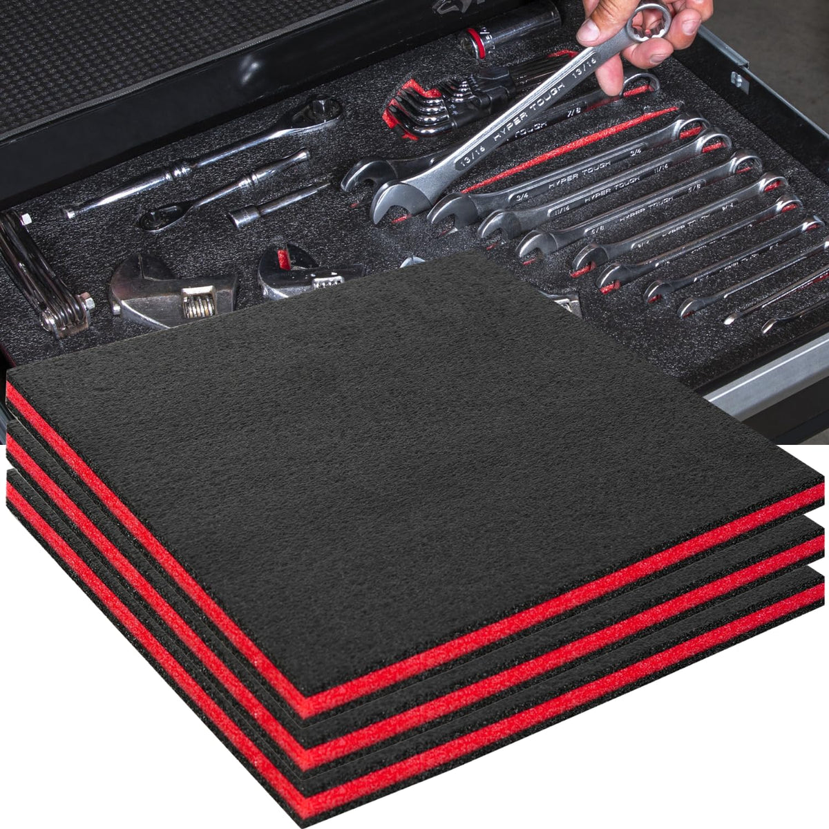 ONREVA toolbox foam protects tools with snug fits for safe transport.