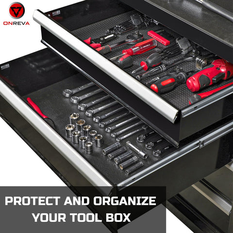 ONREVA anti-slip surface keeps tools in place during drawer slams.