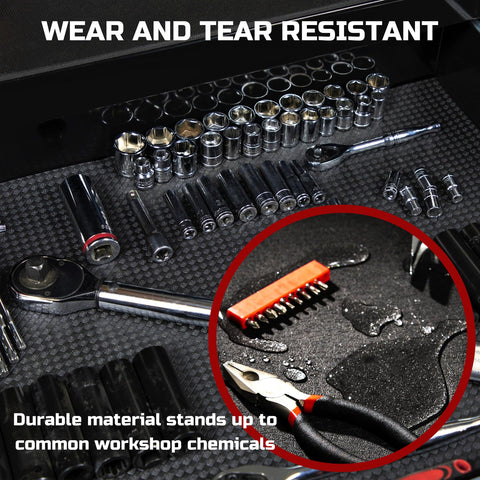ONREVA 4 mm thick foam provides durable support for heavy tools.