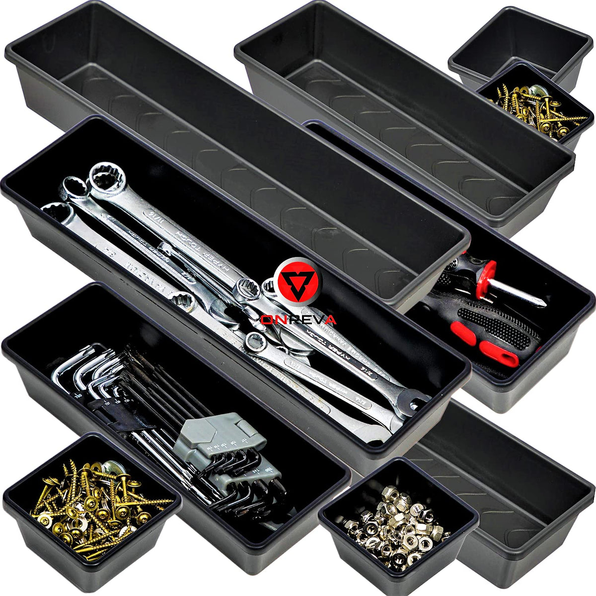 ONREVA toolbox organizer tray large keeps tools neatly arranged for quick access