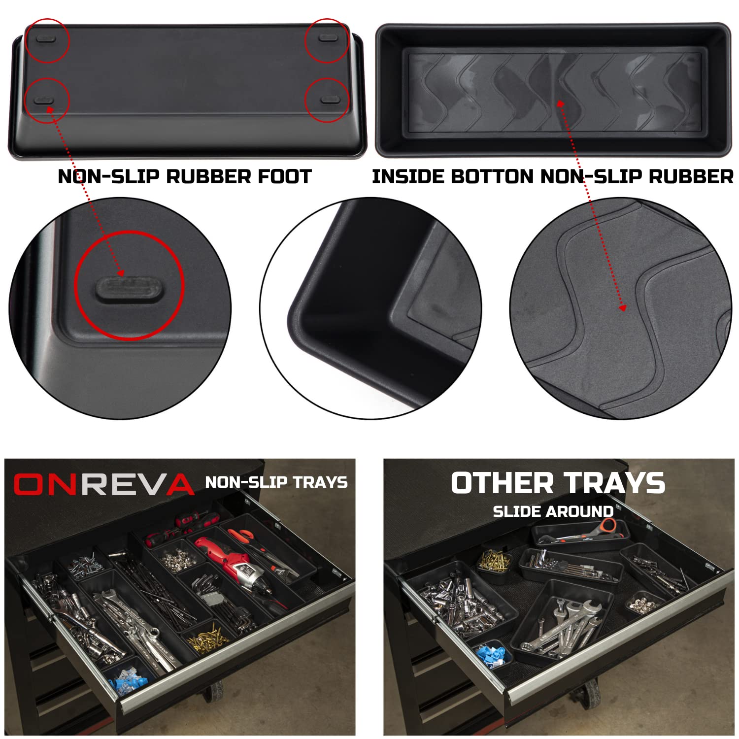 ONREVA toolbox organizer tray small ideal for tiny fasteners and precision bits
