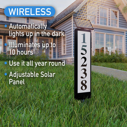 Ontel Sensor Brite address light side view demonstrates wall mounting flexibility for outdoor use