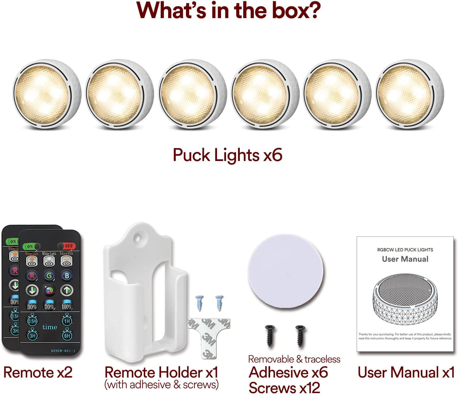 Onumii LED Puck Light battery-powered design offers wire-free installation.