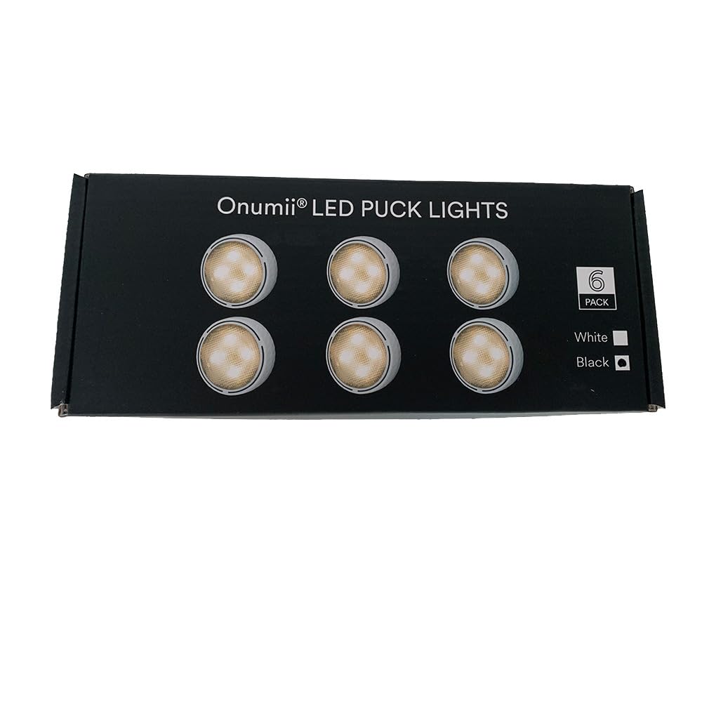 Onumii battery powered puck light requires no wiring for placement flexibility
