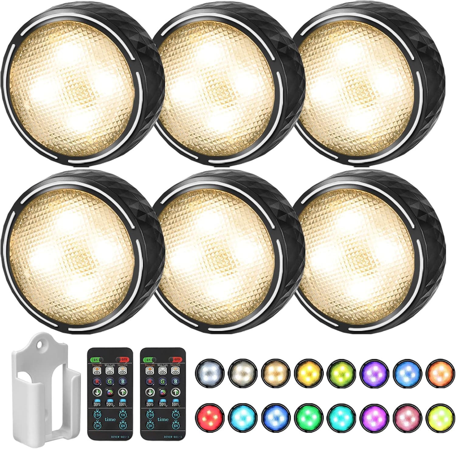 Onumii LED puck light on cabinet enhances cabinet lighting with remote control