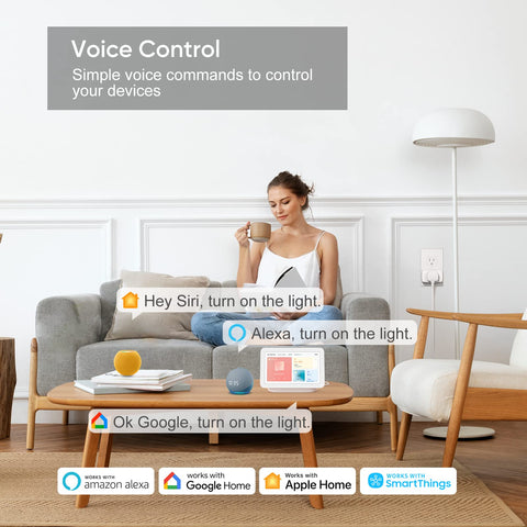 Onvis Matter over Thread Smart Plug stack-two-outlets design enables dual use.