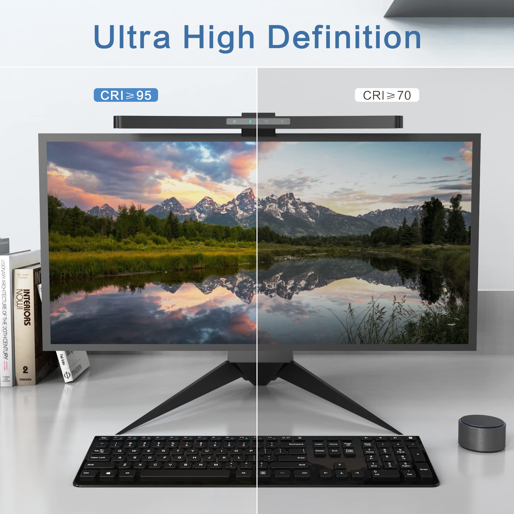 ONWAY curved light bar reduces screen glare for clearer viewing.