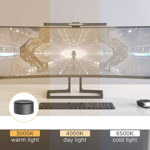 ONWAY curved monitor light bar offers soft task lighting for reading and streaming.