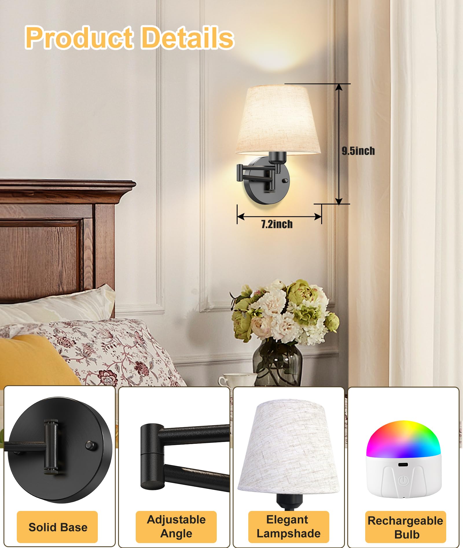 Onwecen 10000mAh rechargeable bulb delivers long-lasting light and outage backup.