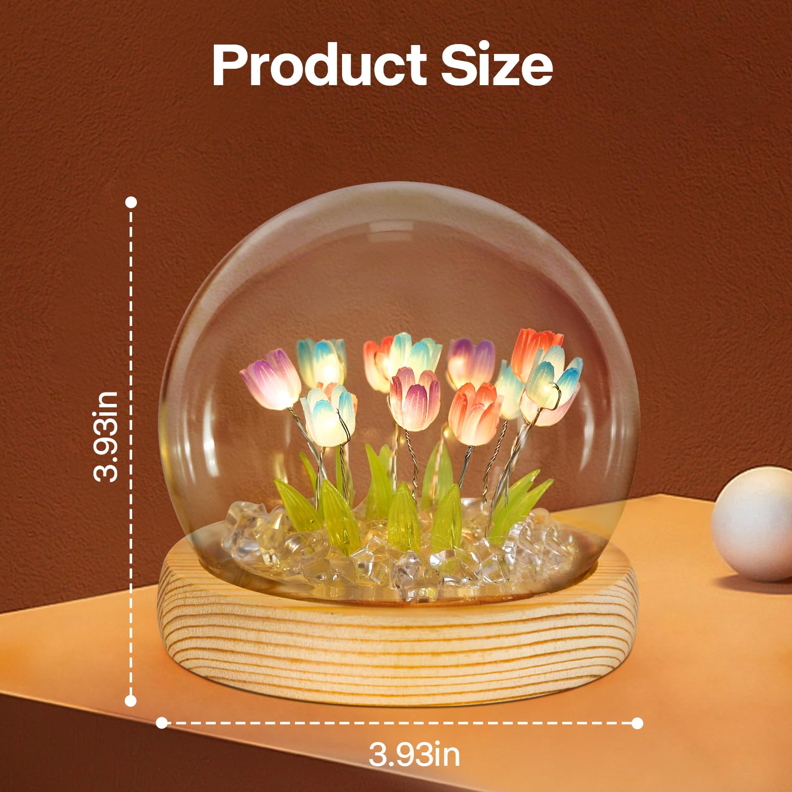 ONXE Tulips blue glow creates calm night-time ambiance