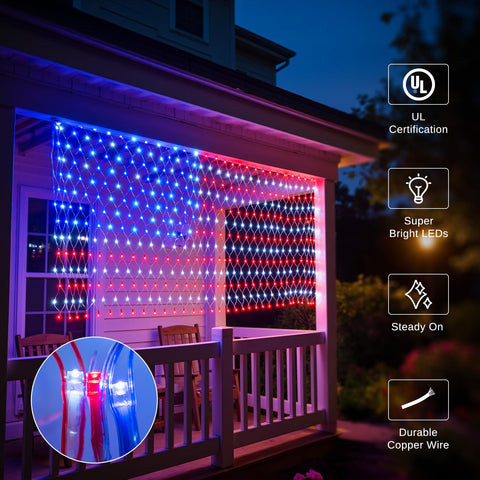 ooLALoo Patriotic decor lights for Memorial Day and Independence Day.