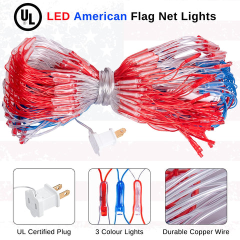ooLALoo Plug-in American Flag Light, quick setup and decoration.