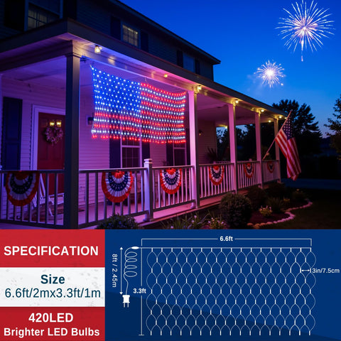ooLALoo UL-listed flag light, easy plug-in indoor and outdoor use.