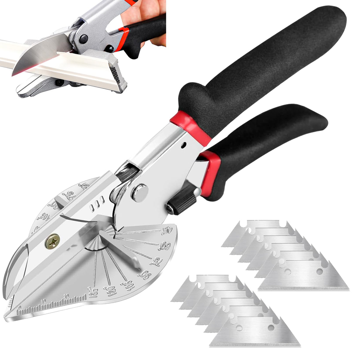 OOMDMI multi angle miter shear package view for precise trimming
