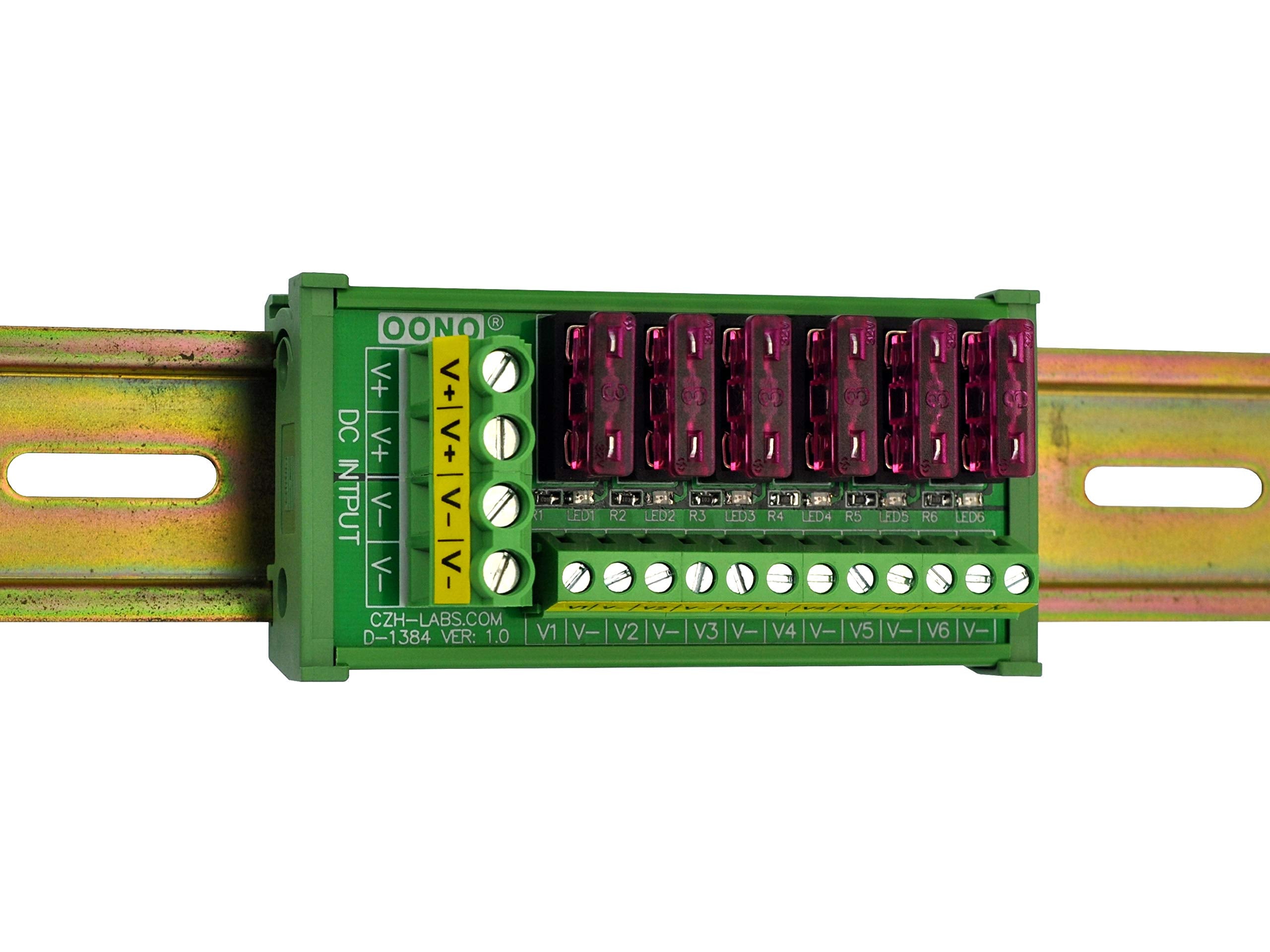 oono dc power fuse strip compact design fits control panels and enclosures