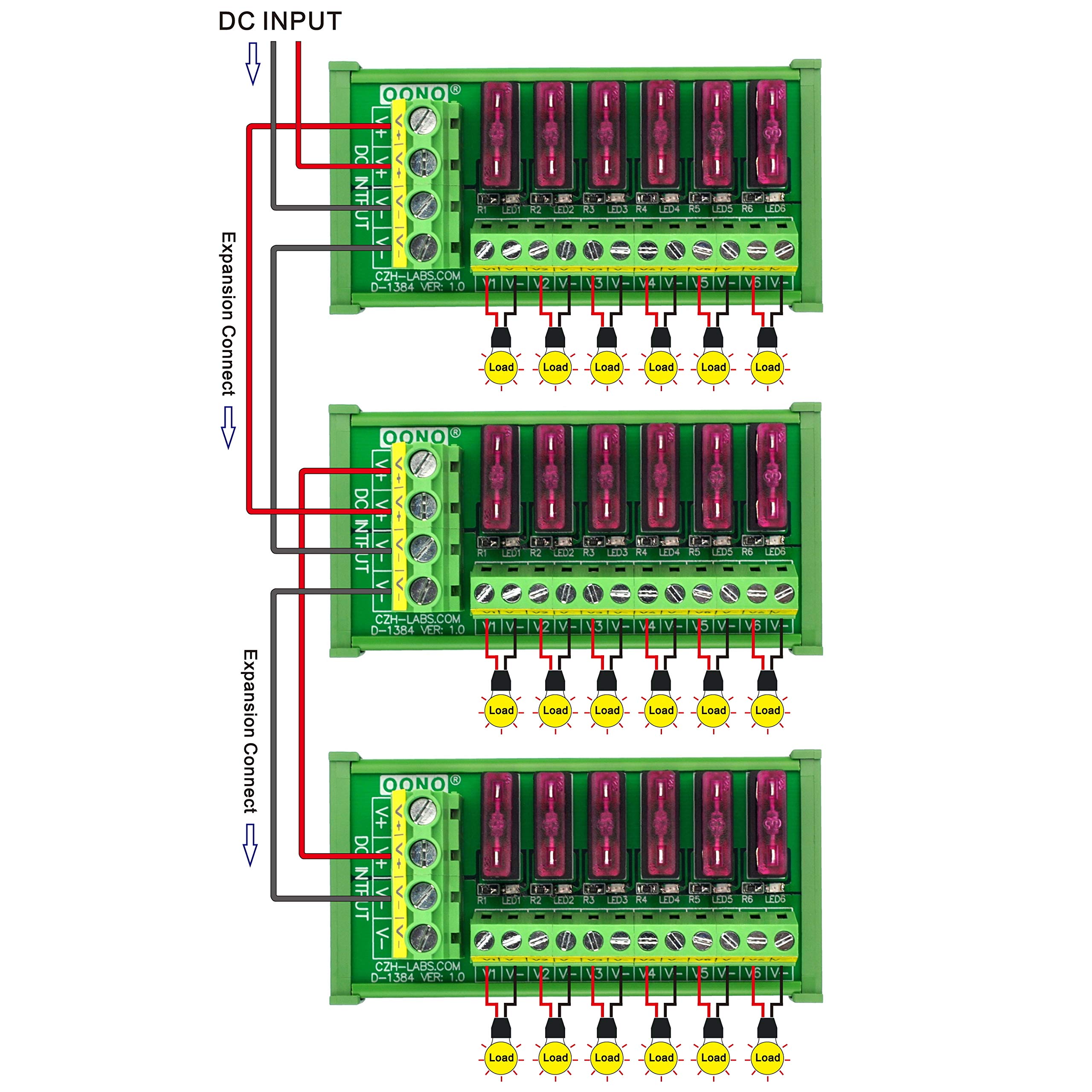 oono dc power fuse strip fail indicator led shows fuse status at a glance