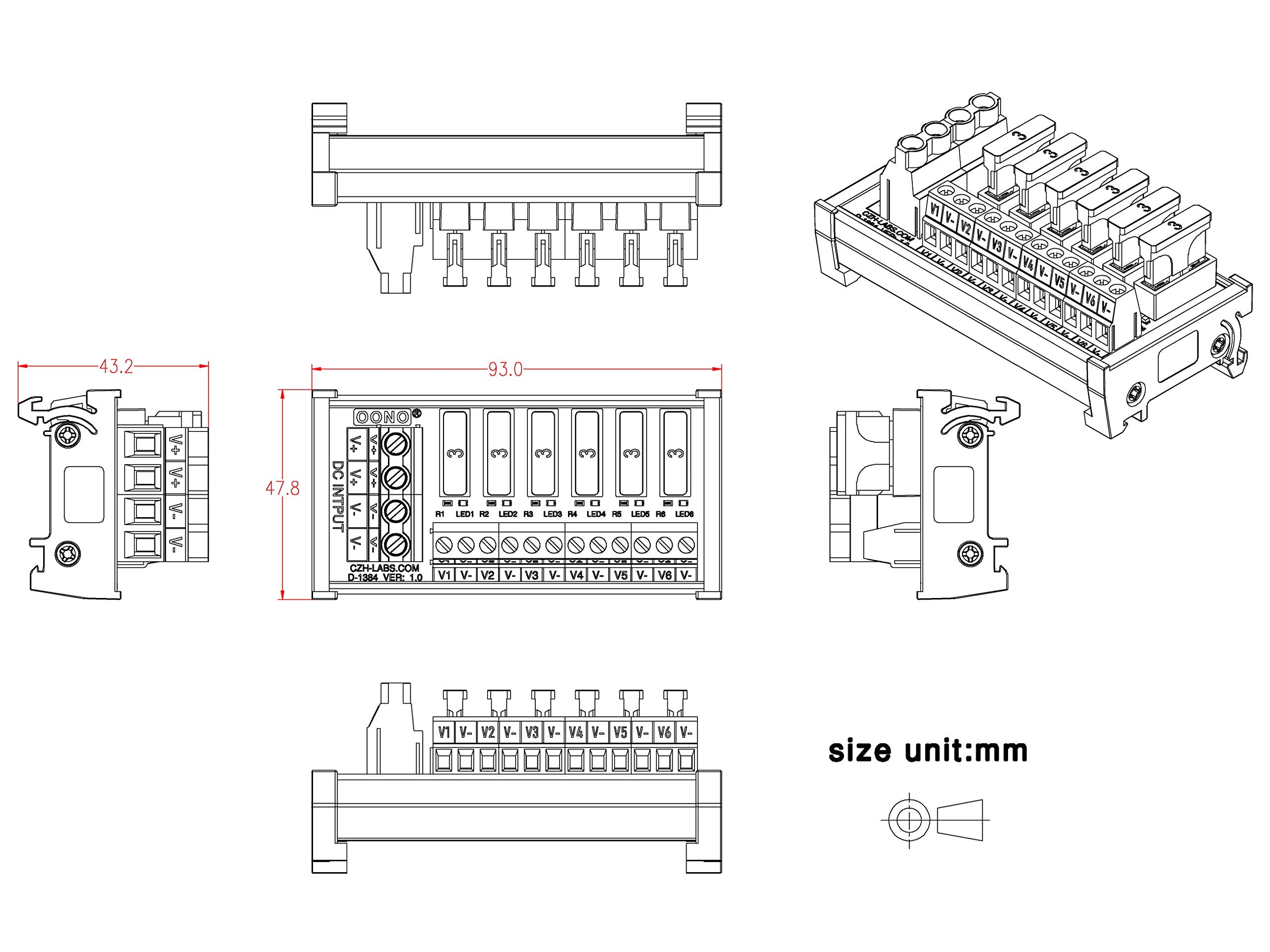 oono dc power fuse strip pcb construction using fr-4 fiberglass and copper layers
