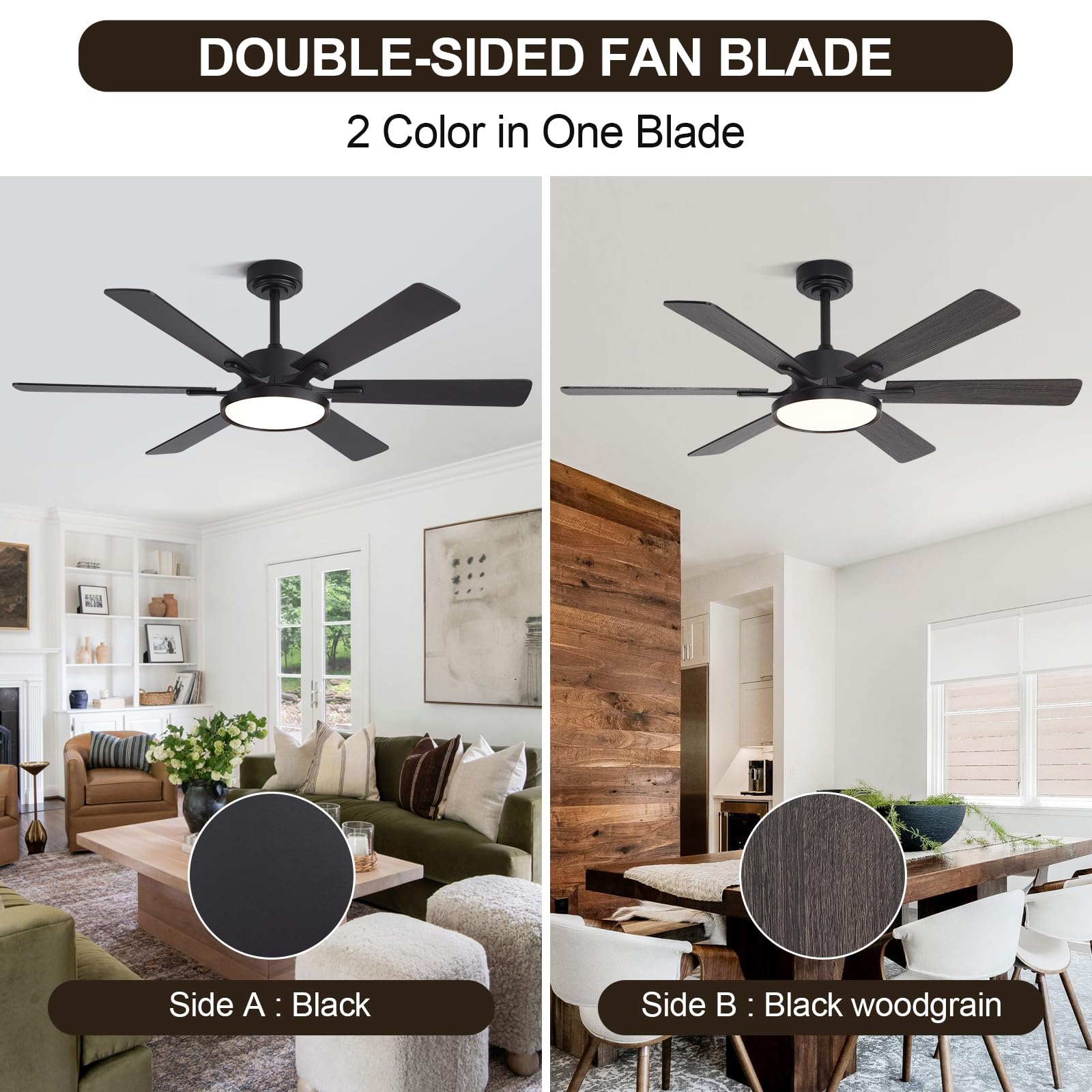 oooYYDSxxx six-blade setup delivers balanced room airflow