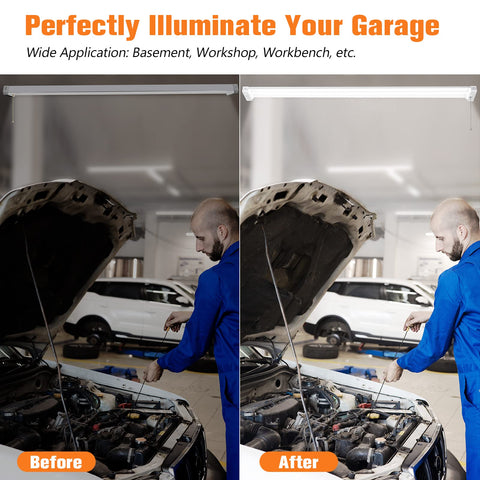 OOOLED 2-pack LED shop light ideal for upgrading multiple garage zones.