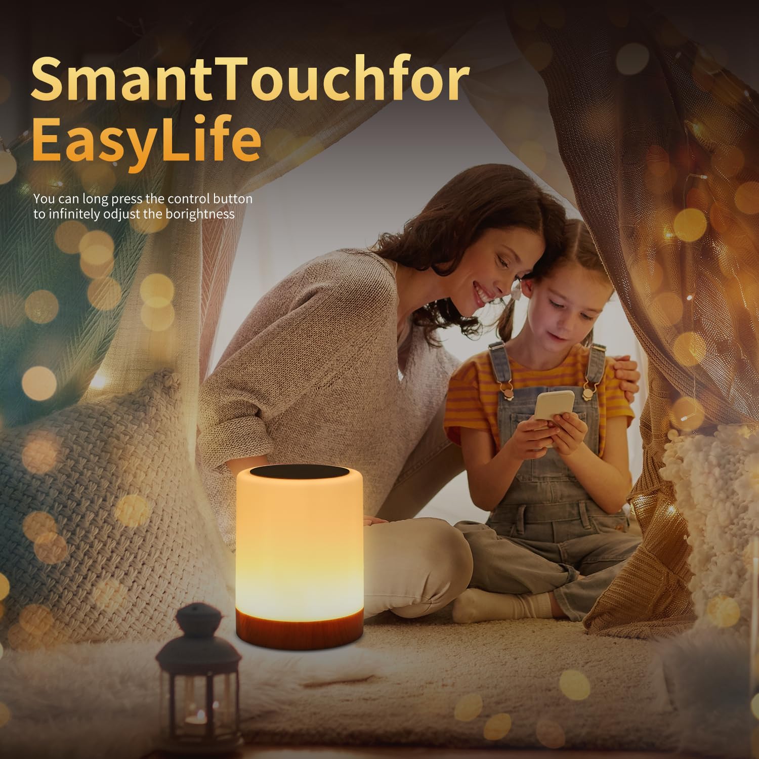 OORUN Rechargeable night light with 1500mAh battery and USB charging