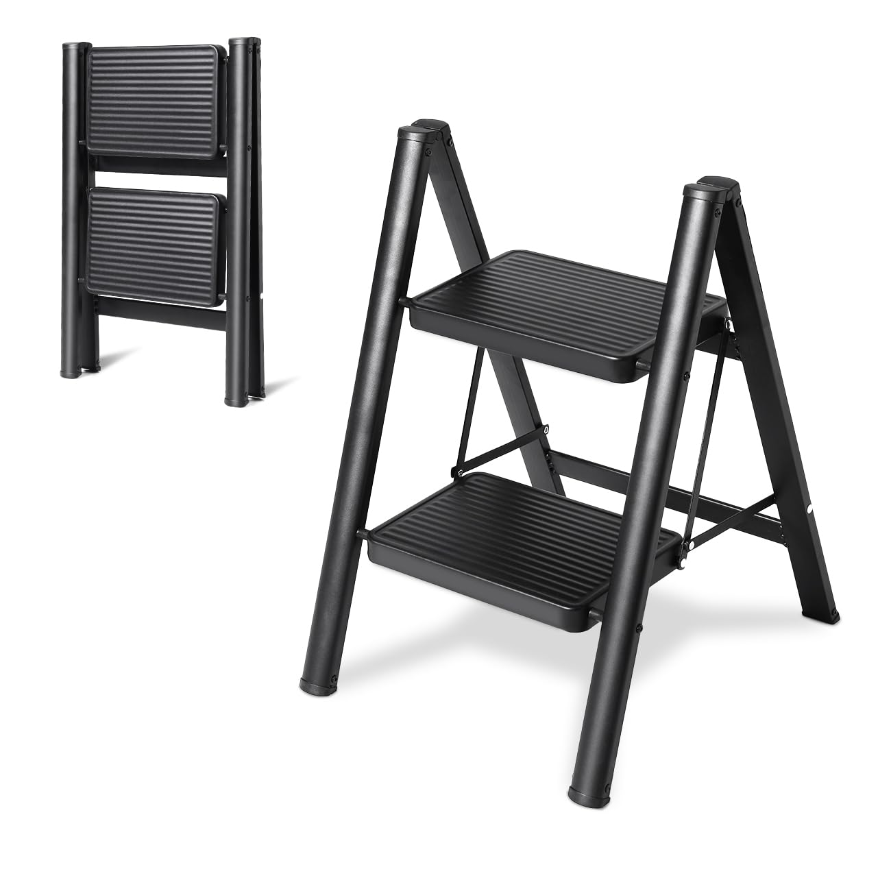 OOSOFITT 2-step ladder top step for cabinets and shelves.