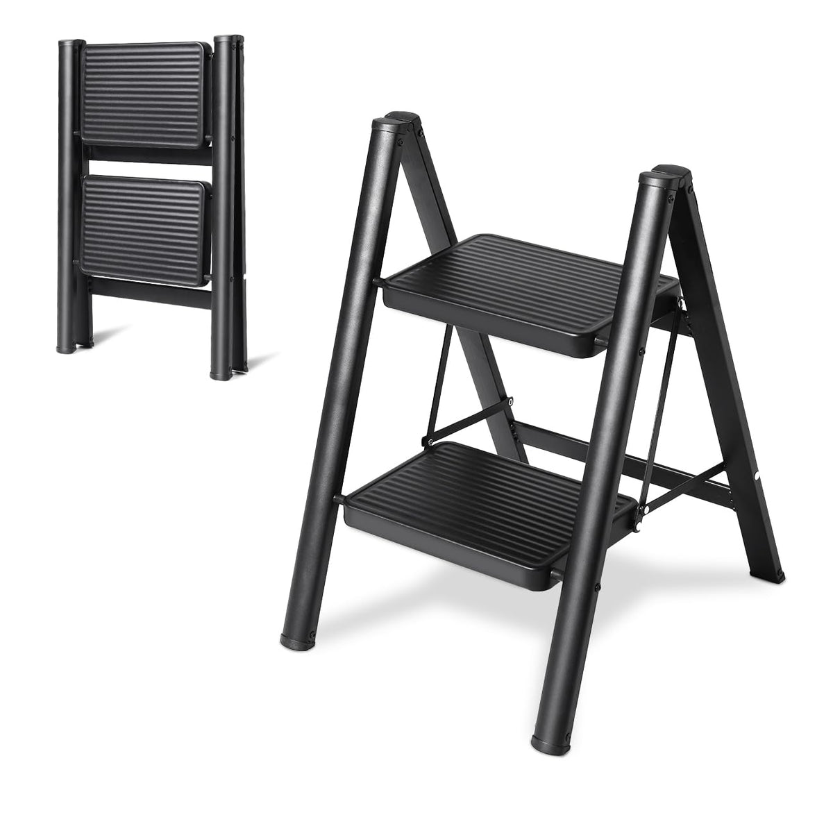 OOSOFITT 2-step ladder top step for cabinets and shelves.