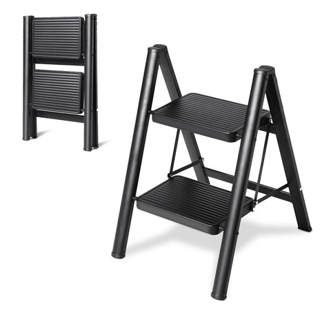 OOSOFITT 2-step ladder top step for cabinets and shelves.