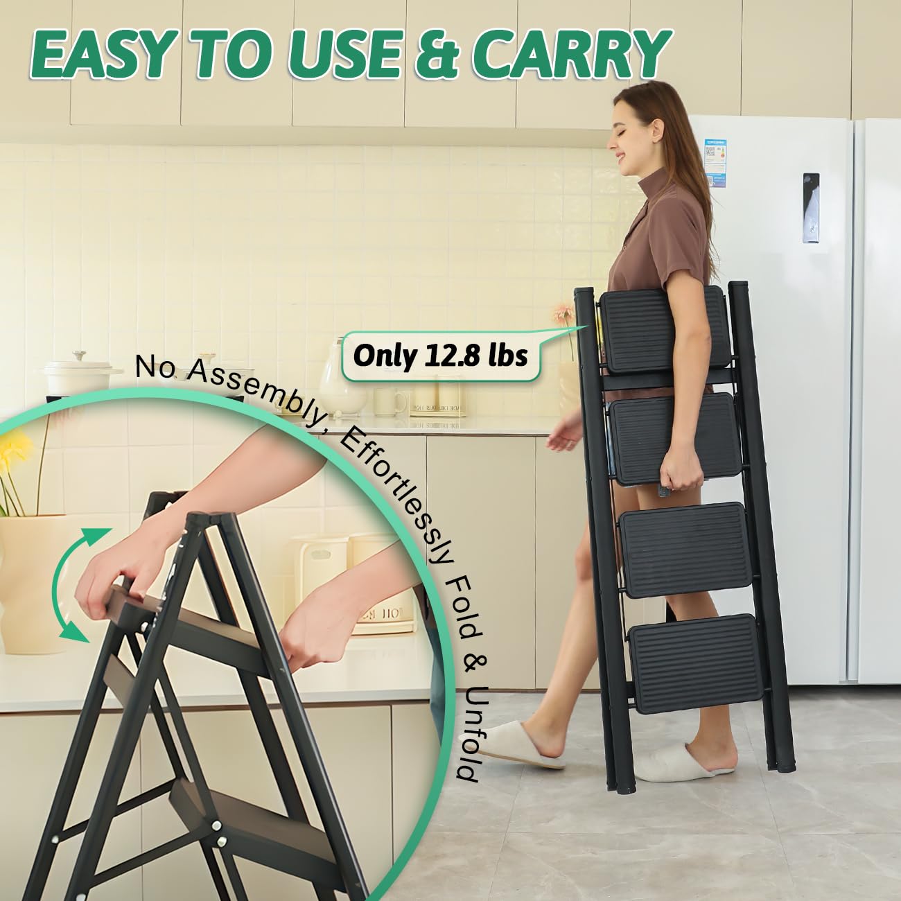 OOSOFITT compact-fold design stores easily in closets and cars