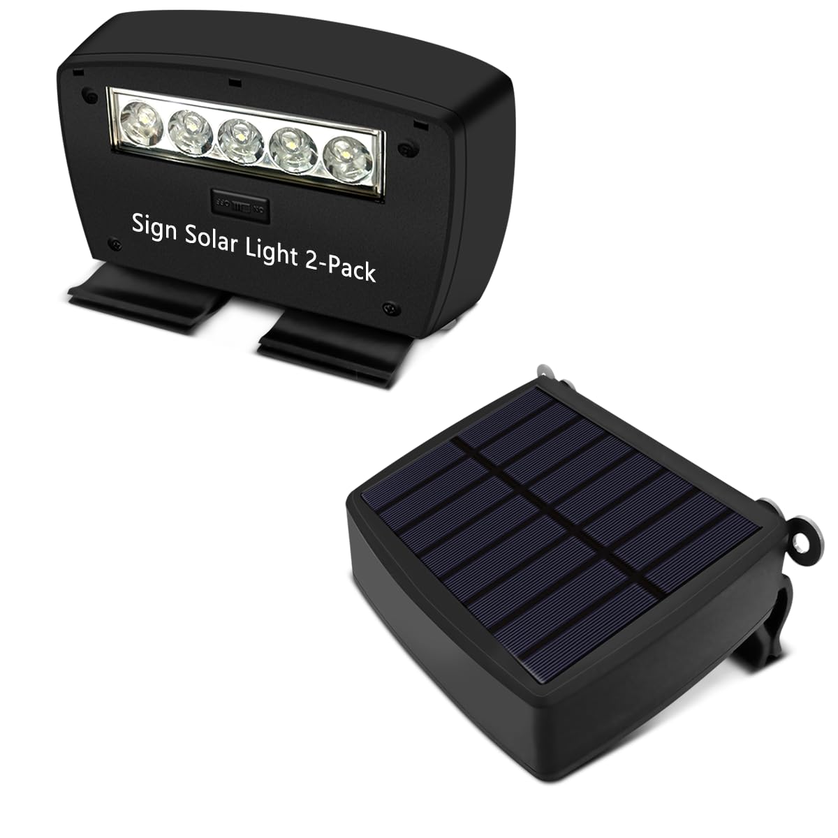 OOSSXX solar power deck light clip-on yard sign brightly illuminates outdoor signage for visibility
