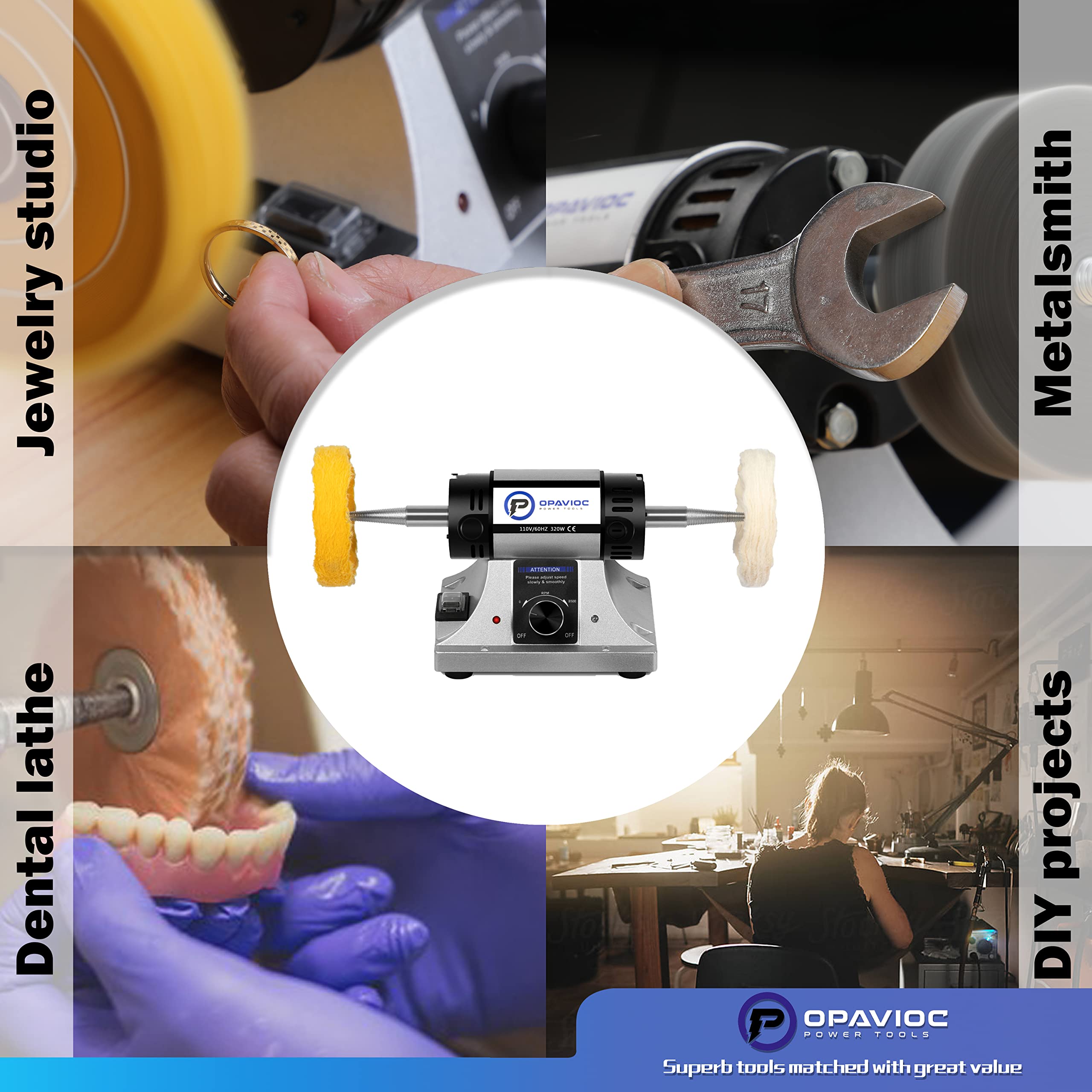 OPAVIOC Jewelry Polisher safety glasses ensure protective viewing during polishing