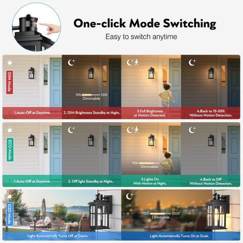 OPAXIS motion sensor entryway light with dusk-to-dawn brightness for secure evenings.