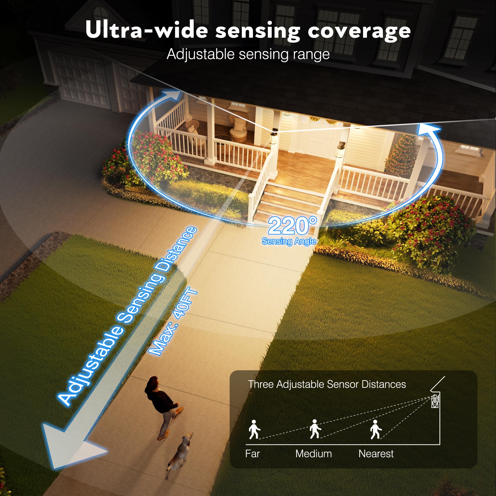 OPAXIS outdoor light by patio enhances nighttime ambiance and safety.