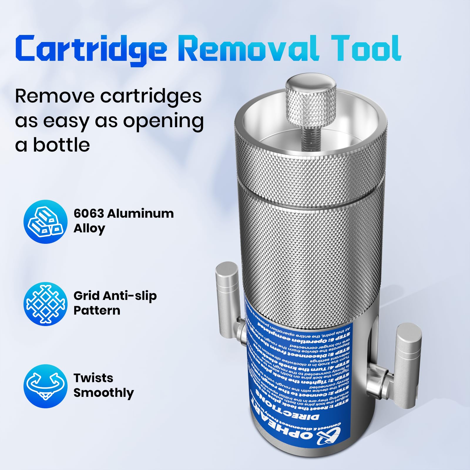 Opheart easy to grip tool for DIY shower cartridge swaps.