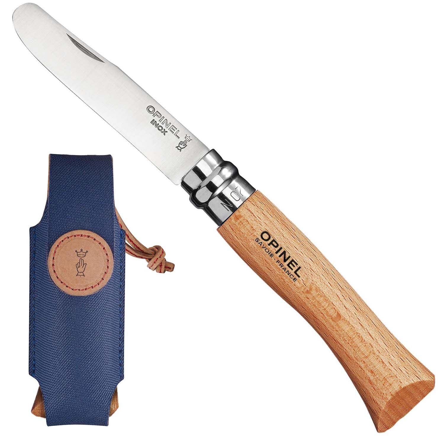 OPINEL No.7 folding knife, closed, ready for safe learning.