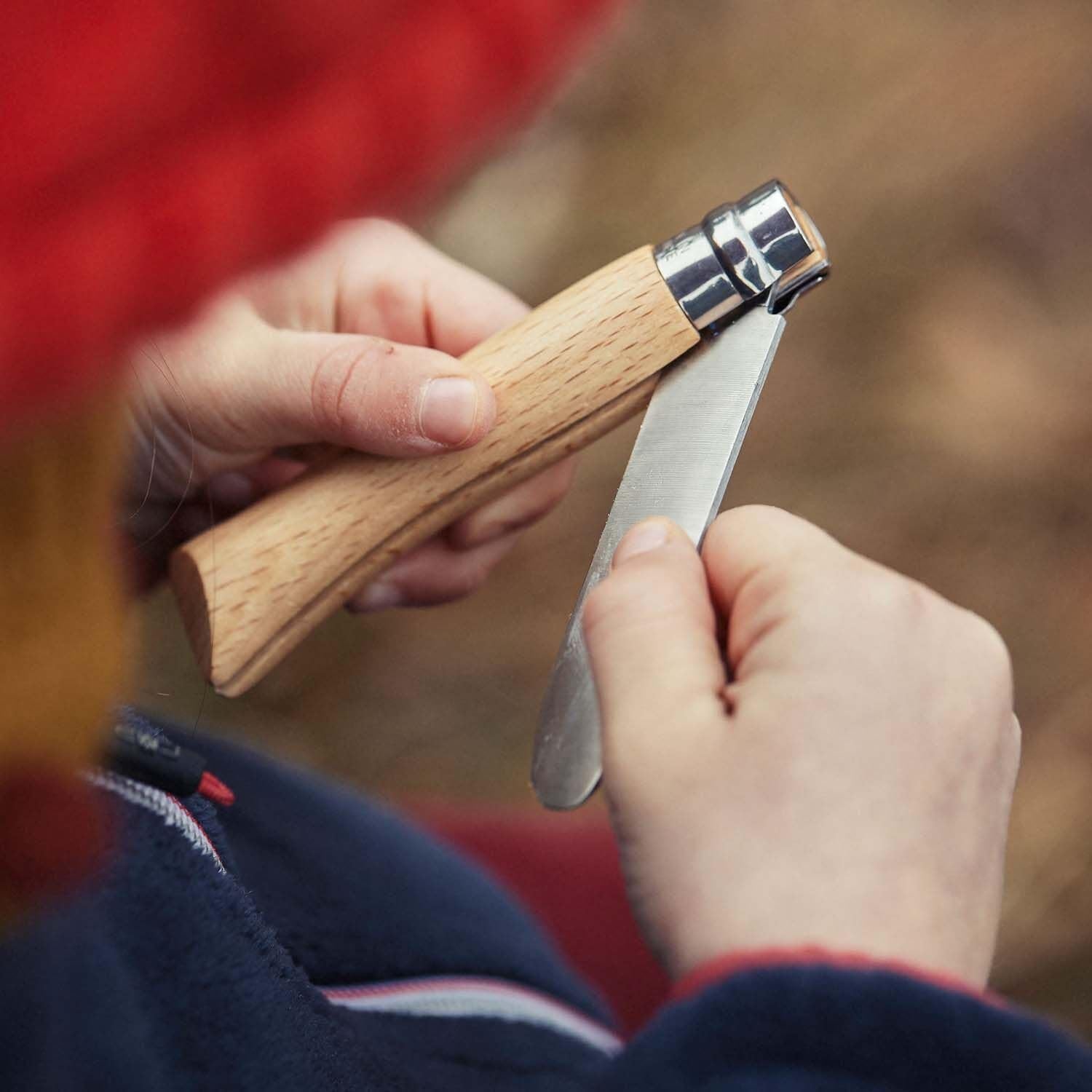 OPINEL No.7 with safety rounded tip supports gentle practice.