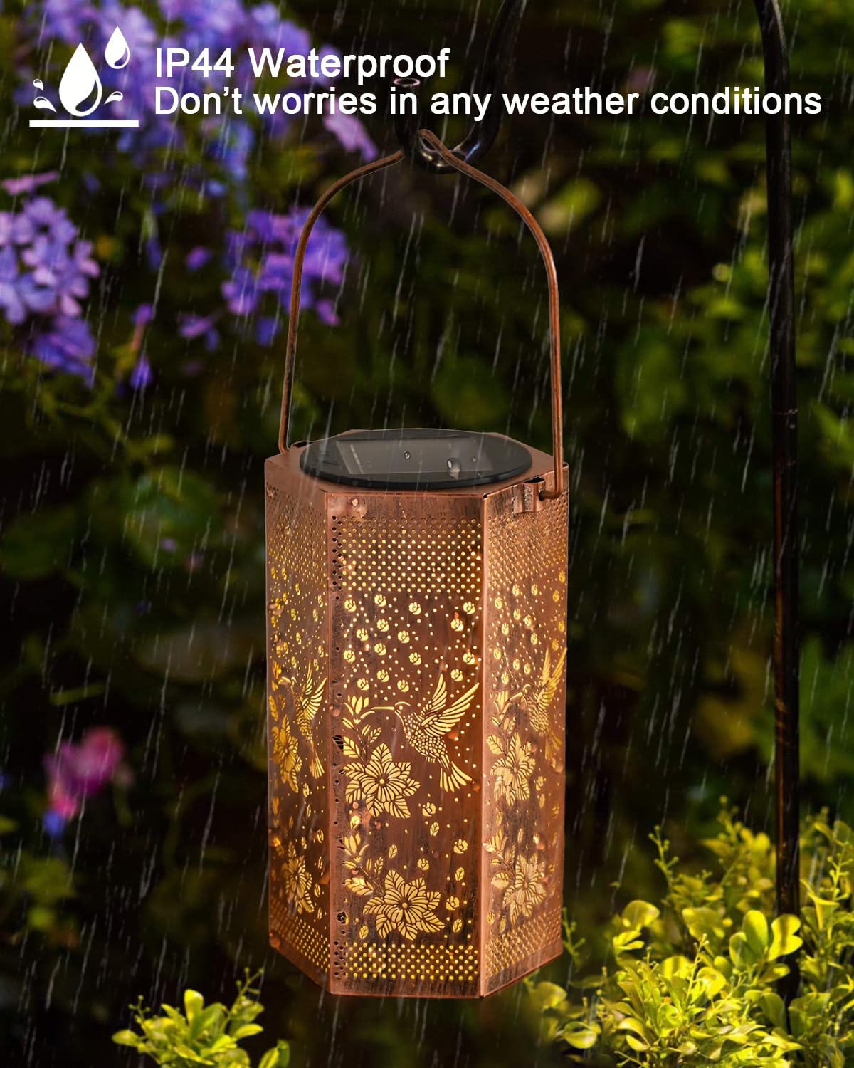 Opjoy outdoor lantern brightens a porch with durable waterproof design