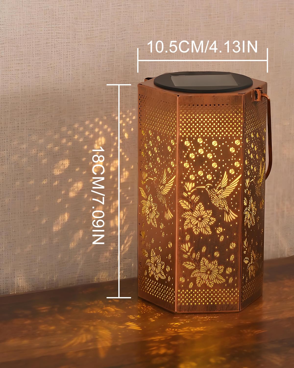 Opjoy hummingbird lantern used as tabletop decor for cozy evenings