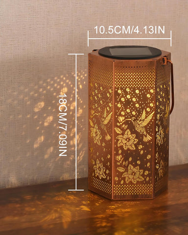 Opjoy hummingbird lantern used as tabletop decor for cozy evenings